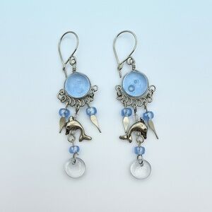 Sterling silver Dolphin Dangle Earrings​